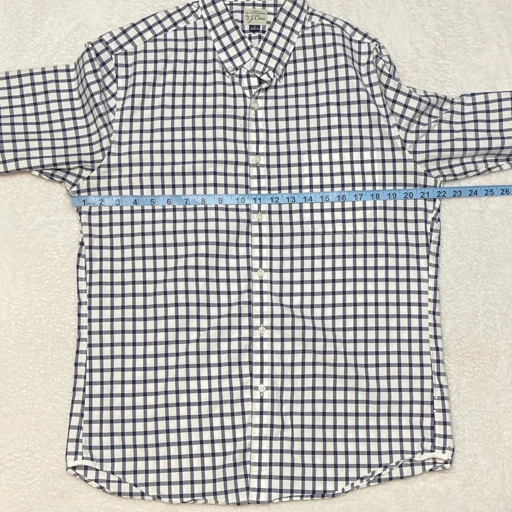 J.‎ Crew Blue White Gingham Button Down Business Casual Shirt Men’s Large